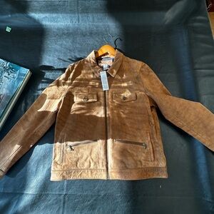 Women's Tan Leather Jacket RN#129641